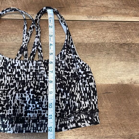 Lululemon Womens Strappy Medium Support CD Energy Bra Black White Size‎ 8 - Picture 6 of 6